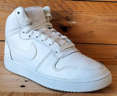Nike Ebernon Mid Leather Trainers UK6/US7/EU40 AQ1773-100 Triple White