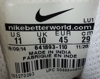 Nike Priority Mid Leather Trainers UK10/US11/EU45 641893-110 Triple White