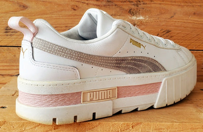Puma Mayze Platform Low Leather Trainers UK7/US9.5/EU40.5 381983-08 White