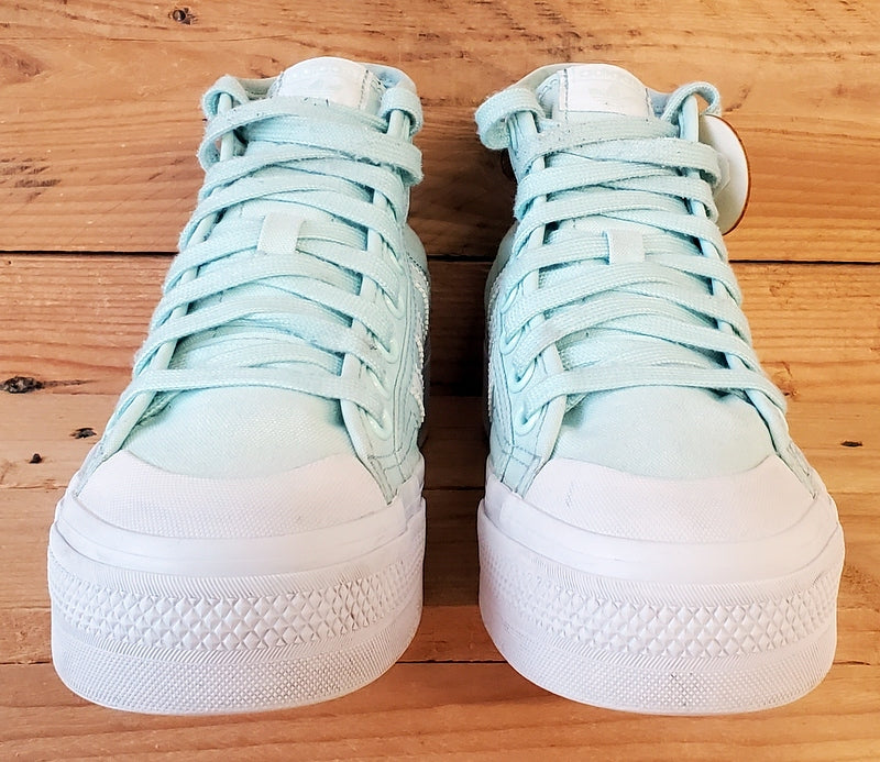 Adidas Nizza Platform Mid Canvas Trainers UK6/US7.5/EU39 H02700 Green/White