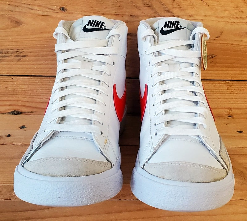 Nike Blazer 77 Mid Leather Trainers UK5/US5.5Y/EU38 DA4086-110 White/Red
