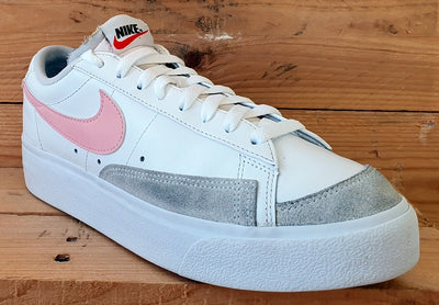 Nike Blazer Platform Low Leather Trainers UK7.5/US10/EU42 DJ0292-103 White Pink