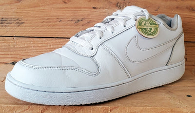 Nike Ebernon Low Leather Trainers UK10/US11/EU45 AQ1775-100 Triple White