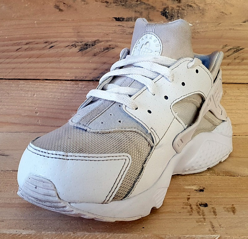 Nike Huarache Low Textile Trainers UK2.5 US3Y EU35 704949 110 Triple White VintageTrainers