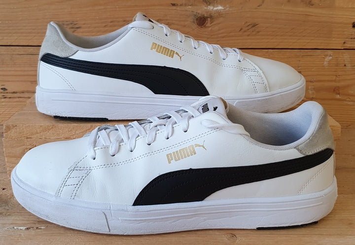 Puma Serve Pro Lite Low Leather Trainers UK10 US11 EU44.5 374902 08 White Black
