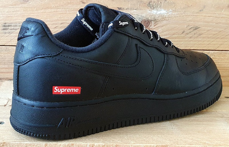 Nike Air Force 1 Low Supreme Leather Trainers UK7/US8/EU41 CU9225-001 Black