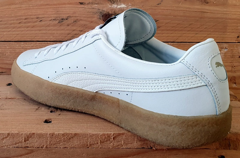 Puma Suede Crepe Leather Low Trainers UK9/US10/EU43 384245-01 White/Gum