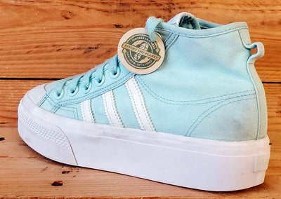 Adidas Nizza Platform Mid Canvas Trainers UK6/US7.5/EU39 H02700 Green/White