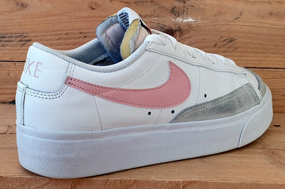 Nike Blazer Platform Low Leather Trainers UK7.5/US10/EU42 DJ0292-103 White Pink