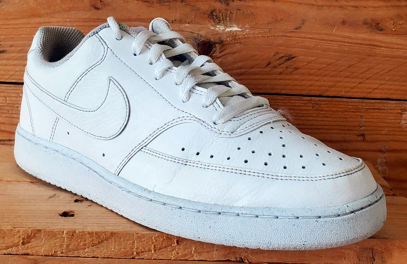 Nike Court Vision Low Leather Trainers UK9/US10/EU44 DH2987-100 Triple White