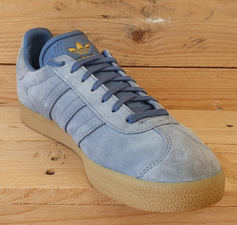 Grey suede adidas gazelle trainers hotsell