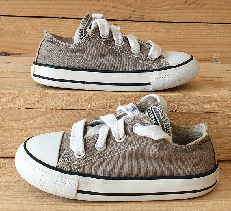 Converse All Star Low Canvas Kids Trainers UK7/US7/EU23 7J794C Brown/White