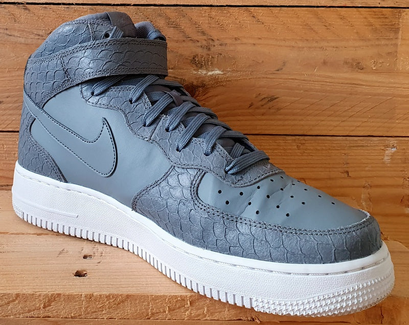 Nike Air Force 1 LV8 Leather Trainers UK9 US10 EU44 804609 004 Cool Grey Snake VintageTrainers