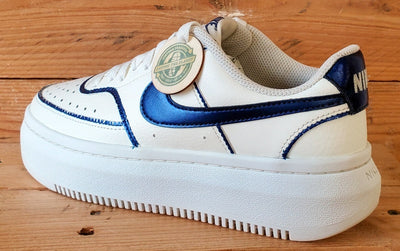 Nike Court Vision Alta Leather Trainers UK4/US6.5/EU37.5 DM0113-102 White/Blue