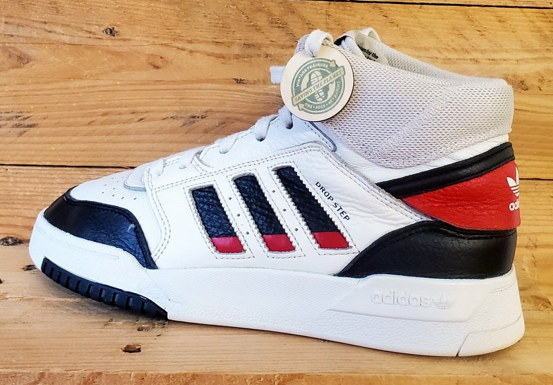 Adidas Drop Step Mid Leather Trainers UK8/US8.5/EU42 IG2507 White/Black/Red