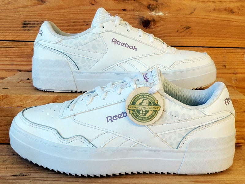 Reebok Techque T Bold Low Leather Trainers UK4/US6.5/EU37 GZ6020 Triple White