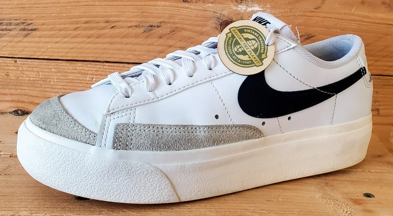 Nike Blazer Platform Low Leather Trainers UK4.5/EU7/EU38 DJ0292-101 White/Black