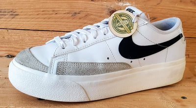 Nike Blazer Platform Low Leather Trainers UK4.5/EU7/EU38 DJ0292-101 White/Black