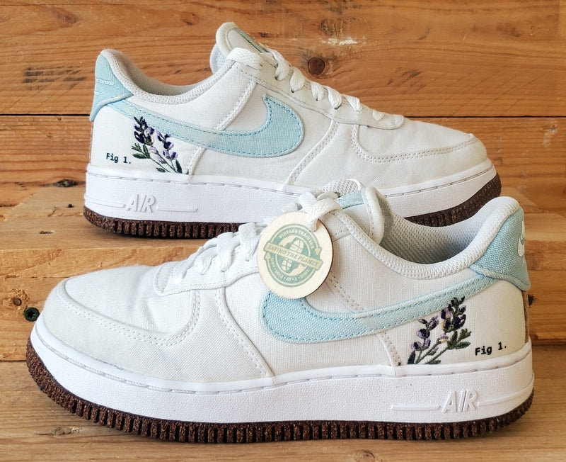 Nike Air Force 1 Indigo Low Canvas Trainers UK3/US5.5/EU36 CZ0269-100 White