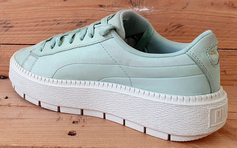 Puma Basket Platform Low Suede Trainers UK6/US8.5/EU39 369642 02 Trace Green