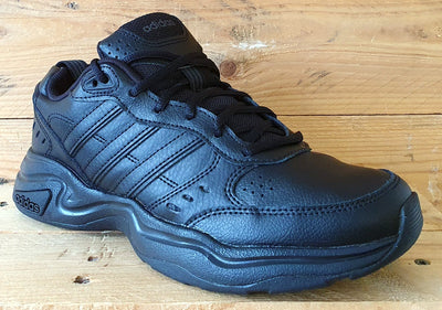 Adidas Strutter Low Leather Trainers UK6/US6.5/EU39 EG2656 Triple Black