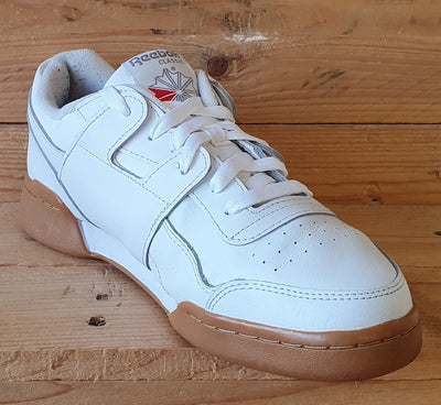 Reebok Workout Plus Low leather Trainers UK6.5/US7.5/EU40 CN2126 White/Gum