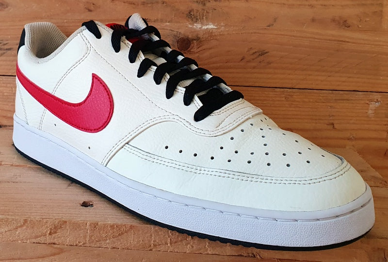 Nike Court Vision Low Leather Trainers UK10/US11/EU45 DM1187-101 Cream/Red