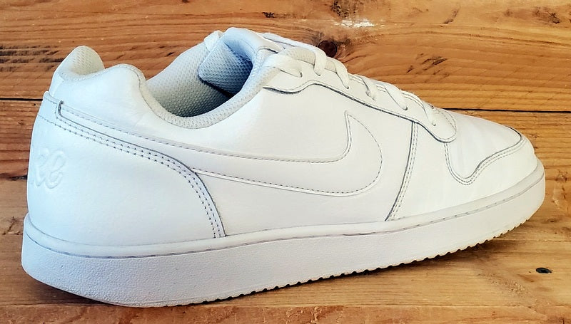 Nike Ebernon Low Leather Trainers UK10/US11/EU45 AQ1775-100 Triple White