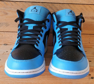 Nike Air Jordan 1 Mid Leather Trainers UK9/US10/EU44 DQ8426-401 Black/Blue