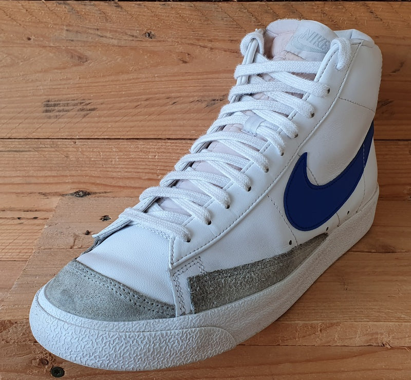 Nike Blazer 77 Mid Leather Trainers UK10/US11/EU45 BQ6806-124 White/Game Royal