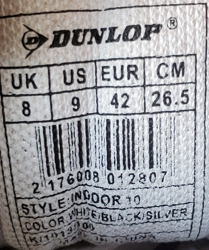 Dunlop Court Master III Low Leather Trainers UK8/US9/EU42 K/1013/100 White/Black