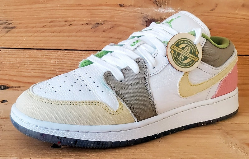 Nike Air Jordan 1 Low Leather Trainers UK4/US4.5Y/EU36.5 DJ0341-100 Pastel Grind