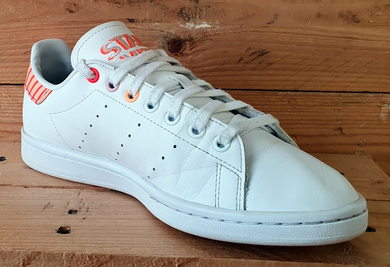 Adidas Stan Smith Low Leather Trainers UK6.5/US8/E40 H03196 White Pink Solar Red