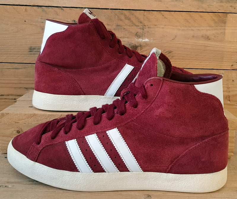 Adidas Originals Basket Profi Mid Suede Trainers UK9/US9.5/EU43 G63952 Burgundy