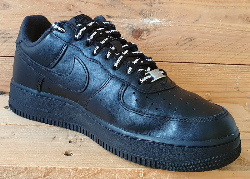 Nike Air Force 1 Low Supreme Leather Trainers UK7/US8/EU41 CU9225-001 Black