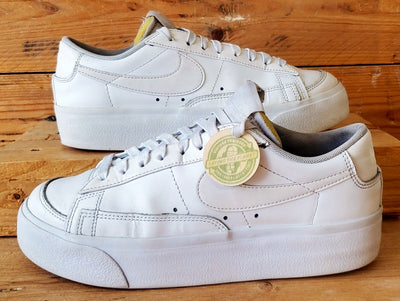 Nike Blazer Platform Low Leather Trainers UK5/US7.5/EU38.5 DJ0292-100 White