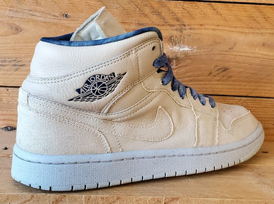 Nike Air Jordan 1 Mid Leather Trainers UK6.5/US9/EU40.5 DM9126-104 Sanddrift