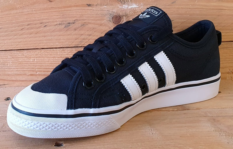 Adidas Nizza Low Canvas Trainers UK7/US7.5/EU40.5 CQ2332 Core Black/White