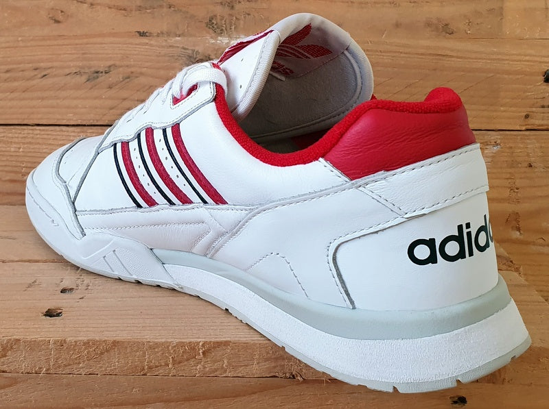 Adidas A.R. Low Leather Trainers UK9.5/US10/EU44 EF5945 White/Red/Black