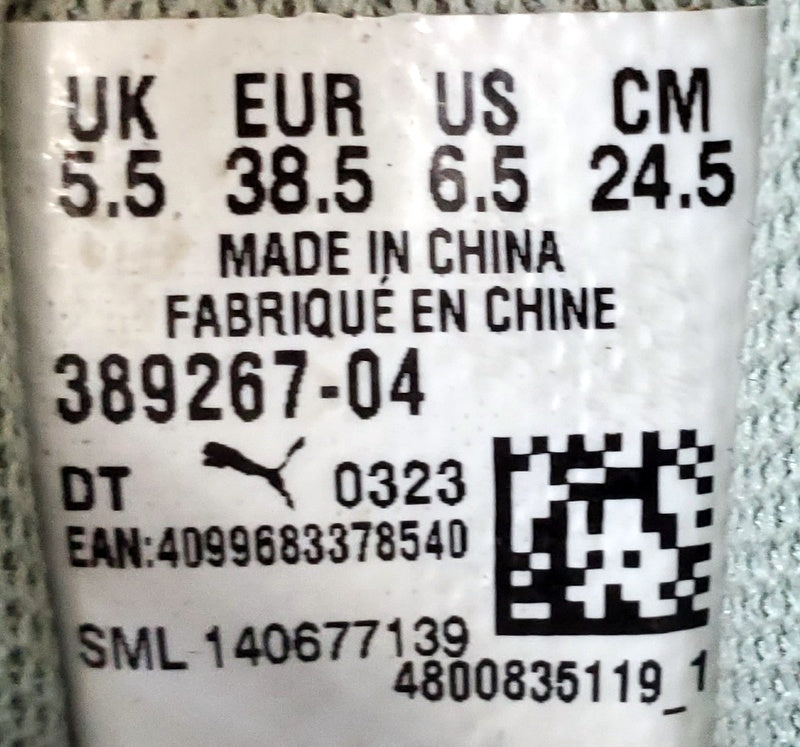 Puma 180 Low Textile/Suede Trainers UK5.5/US6.5/E38.5 389267-04 Grey/White/Green