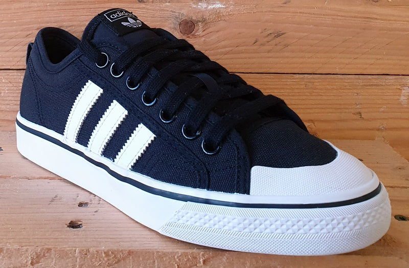 Adidas Nizza Low Canvas Trainers UK7/US7.5/EU40.5 CQ2332 Core Black/White