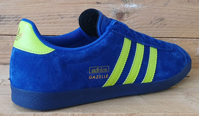 Adidas Gazelle Low Suede Trainers UK9/US9.5/EU43 FZ2686 Blue/Volt Yellow