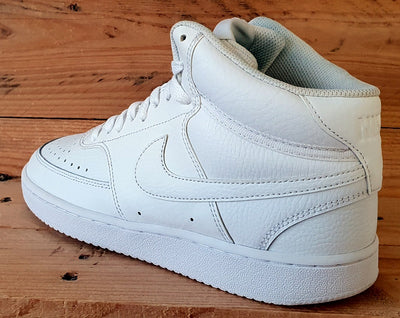 Nike Court Vision Mid Leather Trainers UK5.5/US8/EU39 CD5436-100 Triple White