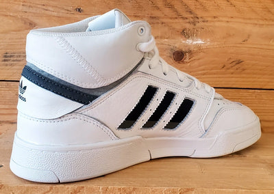 Adidas Drop Step Mid Leather Trainers UK6/US6.5/EU39 FZ5979 White/Black
