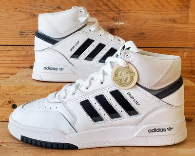 Adidas Drop Step Mid Leather Trainers UK6/US6.5/EU39 FZ5979 White/Black