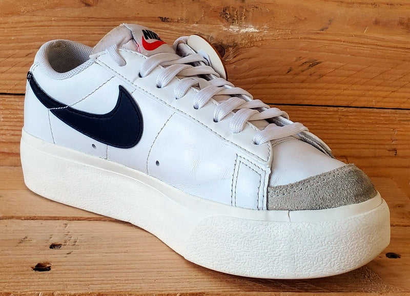 Nike Blazer Platform Low Leather Trainers UK4.5/EU7/EU38 DJ0292-101 White/Black