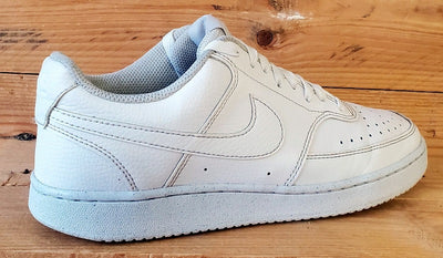 Nike Court Vision Low Leather Trainers UK6/US8.5/EU40 DH3158-100 Triple White