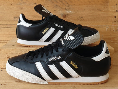 Adidas Samba Super Low Leather Trainers UK8/US8.5/EU42 019099 Black/White