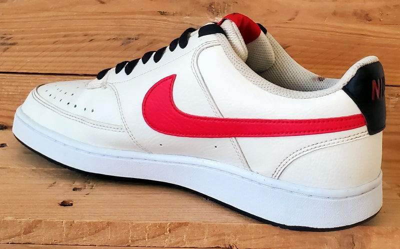 Nike Court Vision Low Leather Trainers UK10/US11/EU45 DH2987-102 Cream/Red