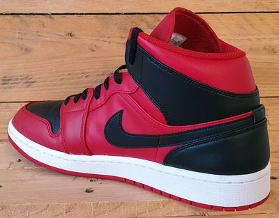 Nike Air Jordan 1 Mid Reverse Bred Trainers UK11/US12/EU46 554724-660 Red/Black